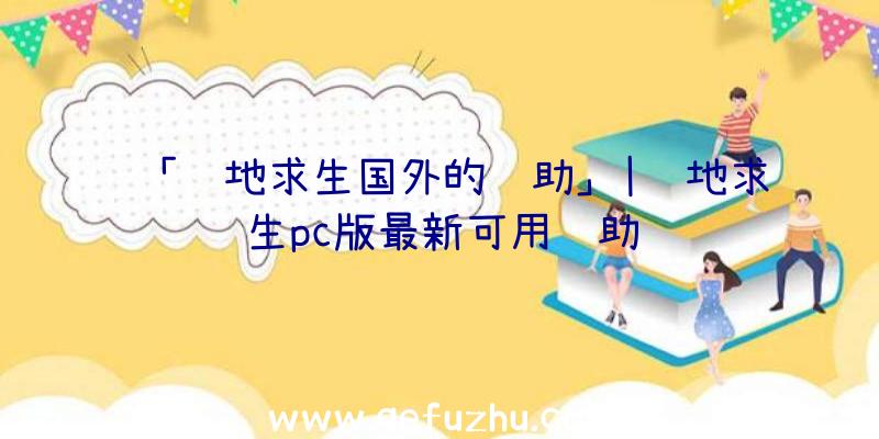 「绝地求生国外的辅助」|绝地求生pc版最新可用辅助